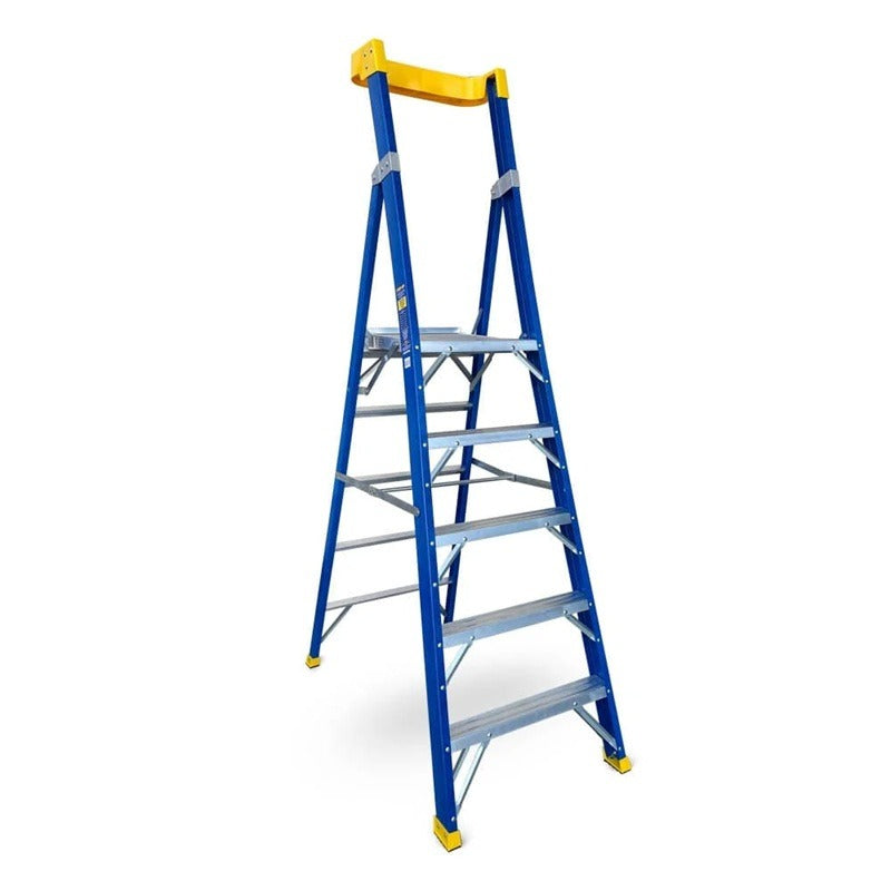 Step-Up STFPL-5 1.5m (5ft) 5-Step Industrial Fiberglass Platform Ladder-JTD