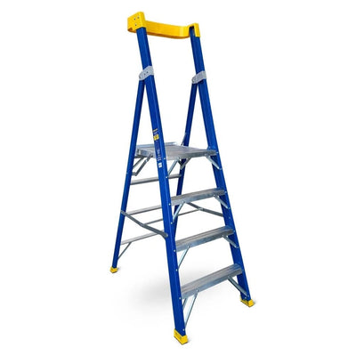 Step-Up STFPL-4 1.2m (4ft) 4-Step Industrial Fiberglass Platform Ladder-JTD