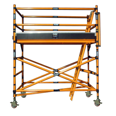 INDUSTRIAL XS FIBERGLASS SCAFFOLD -Length: 2.4m  Width: 1.3m Reach: 4m