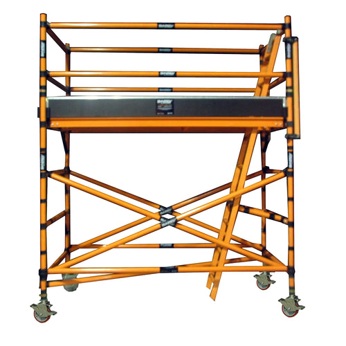 INDUSTRIAL XS FIBERGLASS SCAFFOLD -Length: 2.4m  Width: 1.3m Reach: 4m