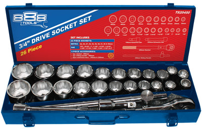 888 TOOLS Socket Set 3/4