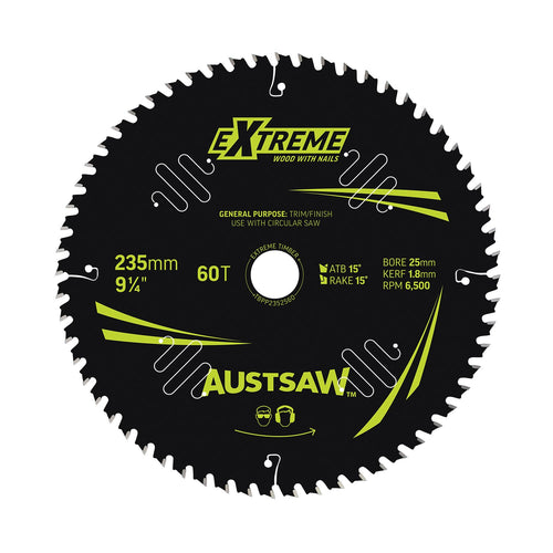 AUSTSAW Extreme Pro Shield TCT Saw Blade-235mm 60T Thin Kerf
