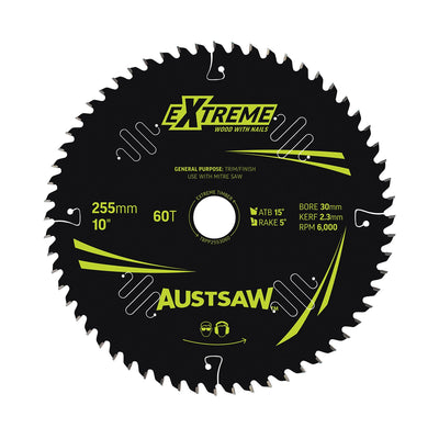AUSTSAW Extreme Pro Shield TCT Saw Blade-255mm 60T Thin Kerf
