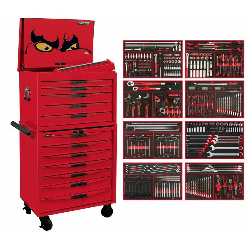 TENG TOOLS 408pce EVA Foam Tool Kit In Tool Box Stack Combo-TCM408EVAN