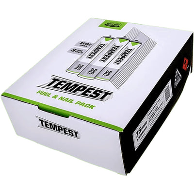 Tempest BY Paslode Impulse 3.05mm x 75mm Bright D-Head Framing Nails - Box Of 3000 + 3 Fuel Cells - JTD