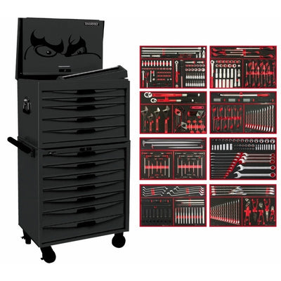 TENG TOOLS 408pce EVA Foam Tool Kit In Tool Box Stack Combo-TCM408EVANBK-BD