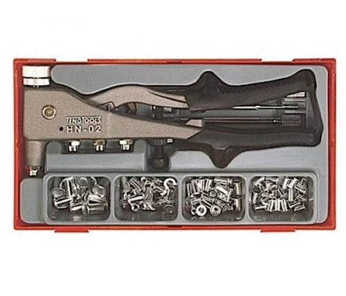 Teng Tools TTNR81 TC Tray 81pce Heavy Duty Hand Rivnut Insert Gun Kit