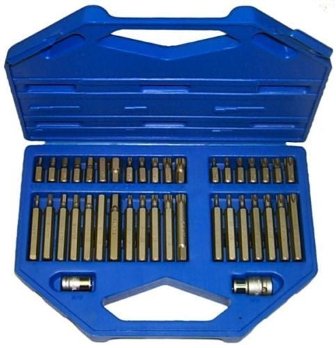 T&E Tools In-Hex, Multi-Spline, Torx Insert Bit Set.-40pce CL102