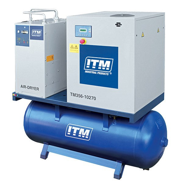 ITM AIR COMPRESSOR ROTARY SCREW WITH DRYER, 3 PHASE, 10HP, 270LTR, FAD 1080 - TM356-10270