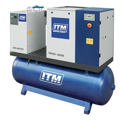 ITM AIR COMPRESSOR ROTARY SCREW WITH DRYER, 3 PHASE, 20HP, 500LTR, FAD 1980 - TM356-20500