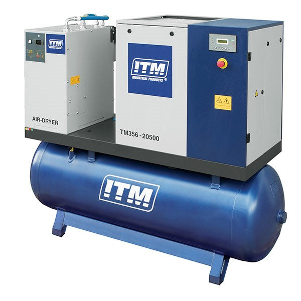 ITM AIR COMPRESSOR ROTARY SCREW WITH DRYER, 3 PHASE, 20HP, 500LTR, FAD 1980 - TM356-20500