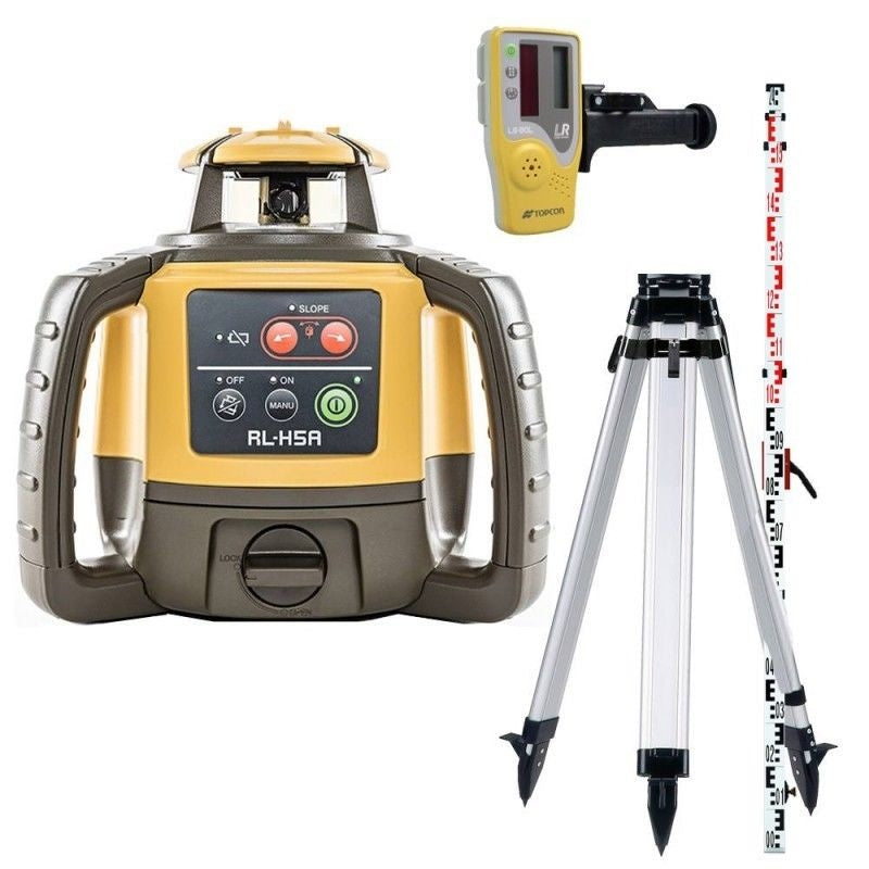 TOPCON Red Beam Self-Leveling Rotary Grade Laser Level Kit with LS-80X Receiver