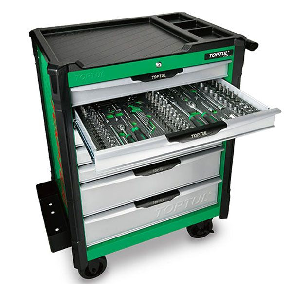 TOPTUL Tools 213Pce Tool Kit Set In 7 Drawer Roller Cabinet-GE21322 -ATD