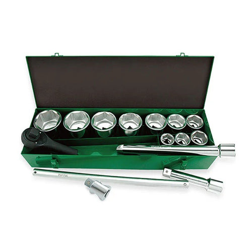 Toptul 1" Dr. 6pt Flank Socket Set, 14 Pce