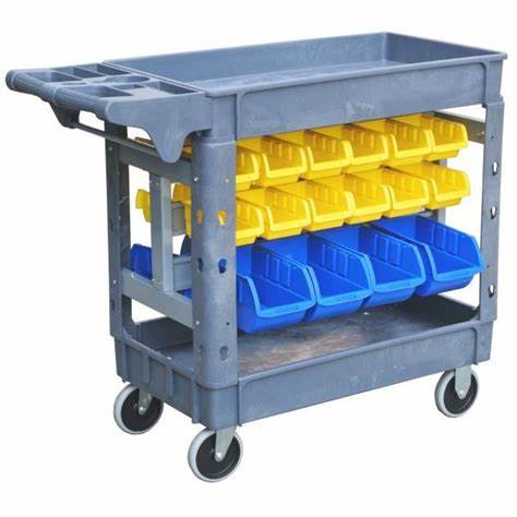 TRADEQUIP Industrial Workshop Trolley 30 Parts Bins 6046
