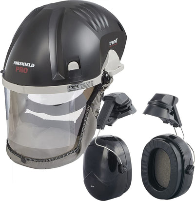 TREND Airshield Pro Respirator  Face Shield Mask & Defender Ear Muff Combo Pack