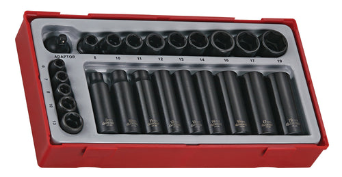 Teng Tools 24 PIECE 1/4"-3/8" DRIVE IMPACT SOCKET SET