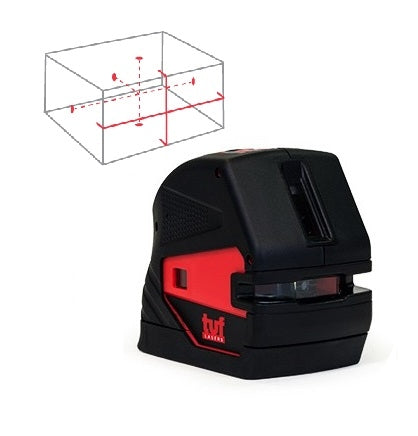 Tuf Lasers Cross Line & 5 Point Red beam Laser Level-TUFXLINE5DOT