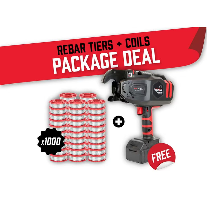 RAPID TOOLS Half Pallet Deal - Free RT-40A Rebar Tier + 20 Cartons Wire - TWG-1000A