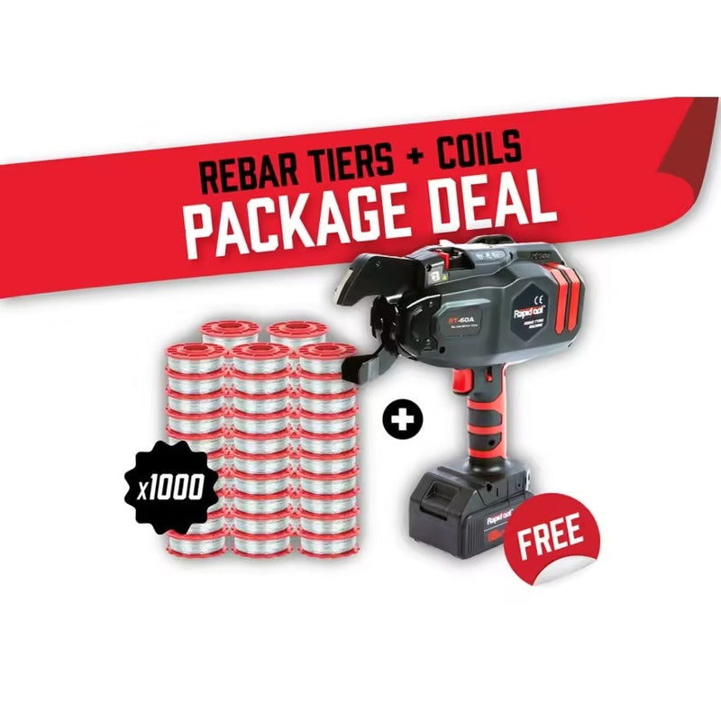 RAPID TOOLS Half Pallet Deal - Free RT-60A Rebar Tier + 20 Cartons Wire - TWG-1000B
