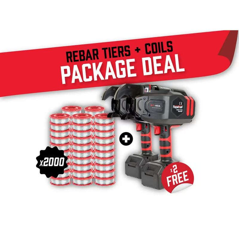 RAPID TOOLS Full Pallet Deal - Free 2 x RT-40A Rebar Tiers + 40 Cartons Wire - TWG-2000C