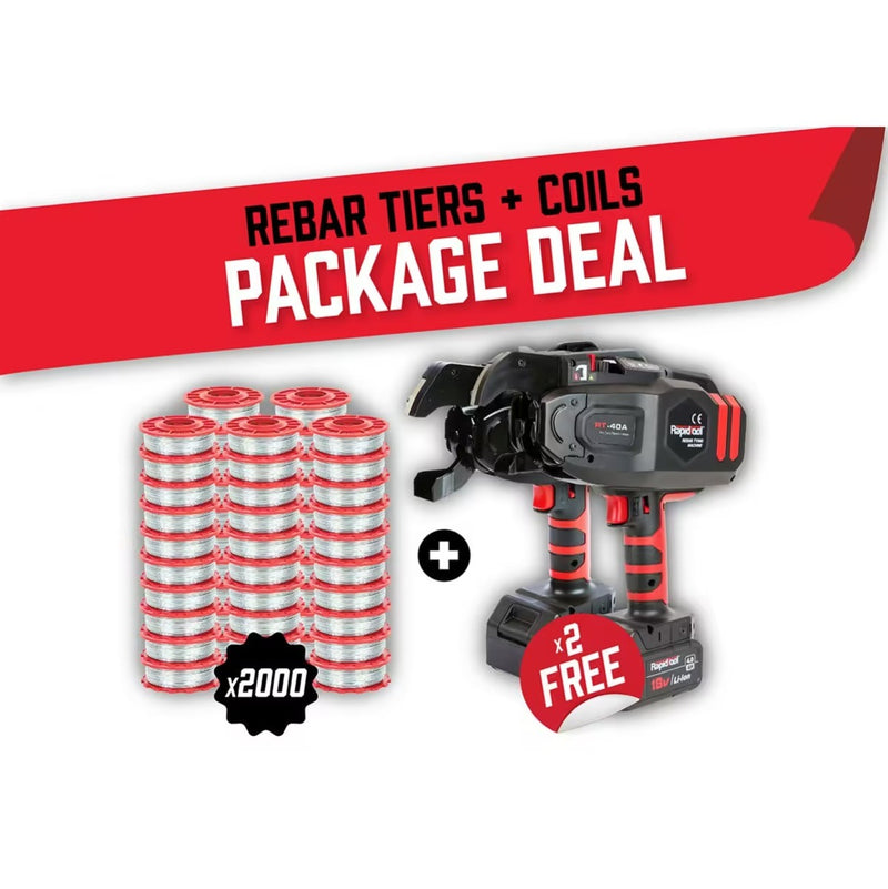 RAPID TOOLS Full Pallet Deal - Free RT-40A & RT-60A Rebar Tier + 40 Cartons Wire - TWG-2000E