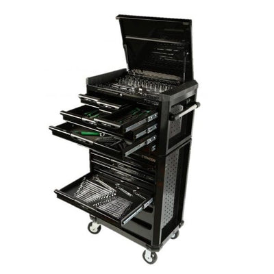 TYPHOON 419pce Tool Kit With Insert Trays in Chest & Roller Cabinet-Black -ATD