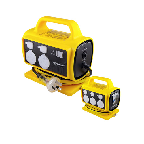 POWER DC Ultracharge Safety Power Block - 10A Portable power socket outlet with RCD and USB UR1005RU10A