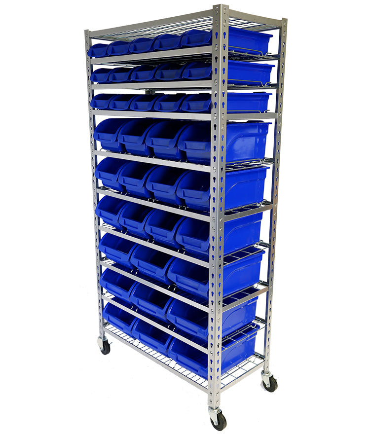 TradeQuip 6054 36 bin parts storage rack