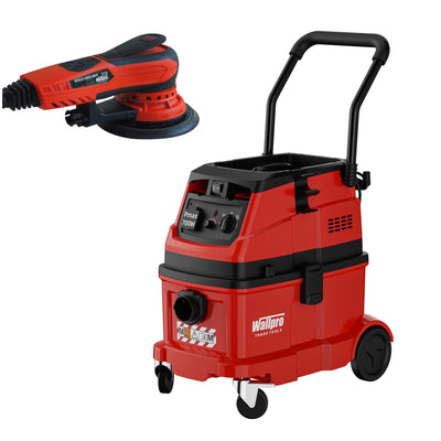 Wallpro 350w Palm Sander & 40L 1600W M Class Dust Extractor Combo Kit