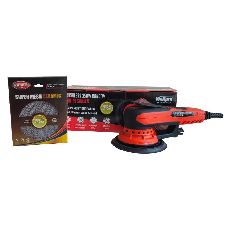 Wallpro 150mm Brushless 350W Random Orbital Sander With Bonus Abrasives- OS-350