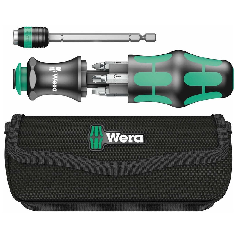 Wera Kraftform Kompakt 25 screwdriver bit set with black textile pouch