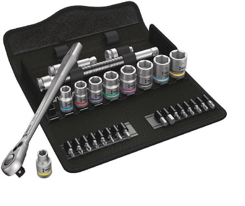 Wera 8100 Metal Ratchet Set With Switch Lever 3/8" Drive Imperial 29 Pce WER004051