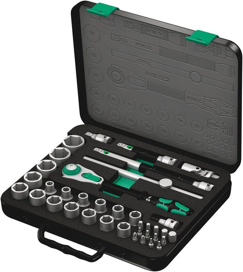 Wera 8100 Speed Ratchet Set 1/2" Drive Metric 37 Pce WER003645