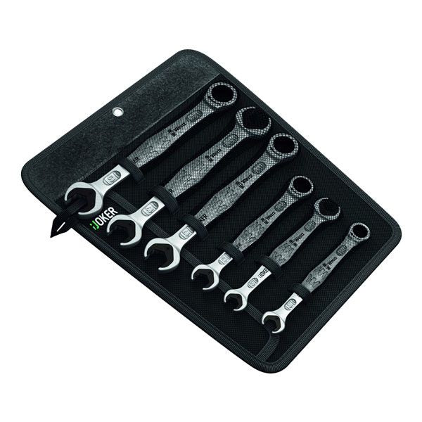 WERA Joker 6Pce Ratcheting Combination/Double Open-Ended Wrench Set WER020022