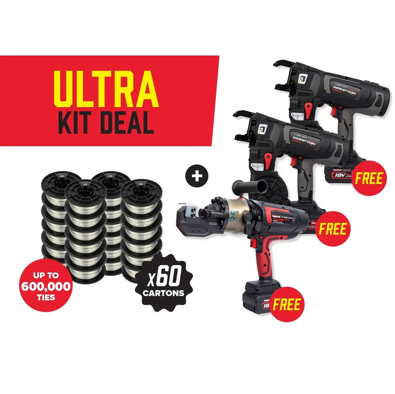 RAPID TOOLS WRAPTOR Ultra Kit - Free 2 x WRAP-44 + Free 1 x BRC-20X + 60 Cartons Wire - WGW-60A