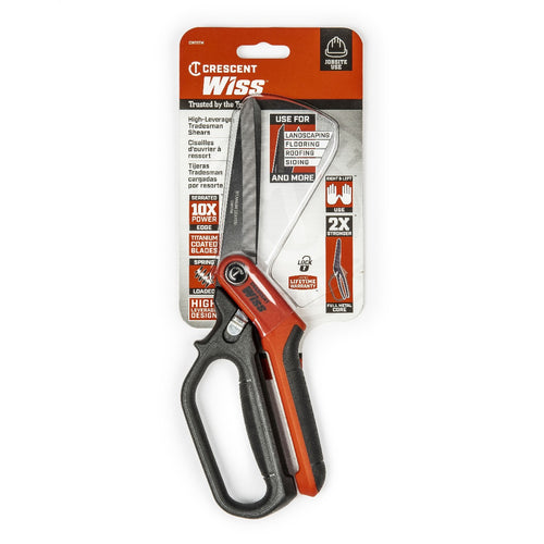 CRESCENT WISS 11" Heavy-Duty Titanium Coated Single Ring Tradesman Shears CW11TM