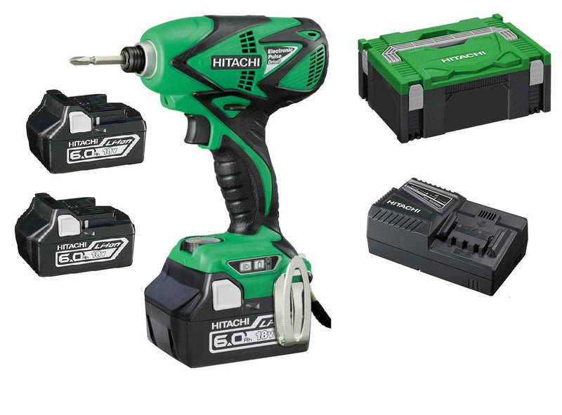 Hitachi WM18DBL(HX)  18V 6.0Ah Li-Ion Cordless Brushless Slide Electronic Pulse Driver Combo Kit