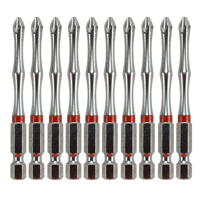 MEDALIST Work Force Phillips #2x75mm Impact Rated Power Bit- 10pc