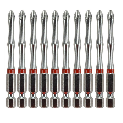 MEDALIST Work Force Phillips #2x75mm Impact Rated Power Bit- 10pc