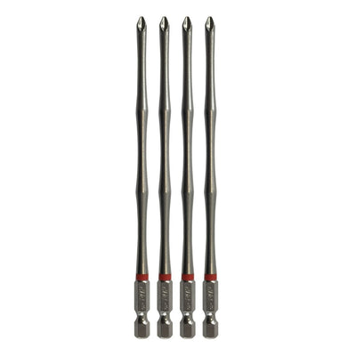 MEDALIST Work Force Phillips #2x150mm Impact Rated Power Bit- 4pc