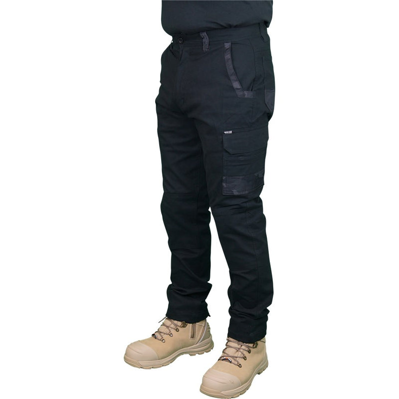 WORKIT Decoy Canvas Modern Fit Stretch Cargo Work Pants-Black