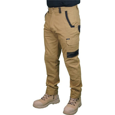 WORKIT Decoy Canvas Modern Fit Stretch Cargo Work Pants-Khaki-JTD-FDD