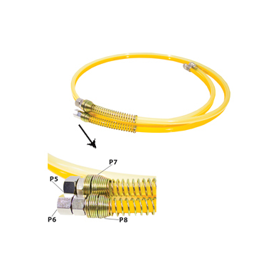 Workquip 02009ttr PTFE Pressure Pot Lined Twin Hose Set 8mm ID-15m