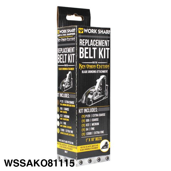 WORKSHARP REPLACEMENT BELT PACK, 5PCE ASSORTED, T/S WSSAKO81115 KEN ONION BLADE GRINDER ATTACHMENT WSSAKO81115