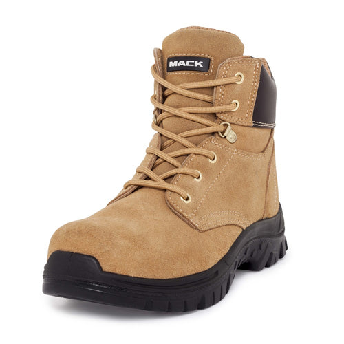 Mack Carpenter Lace Up Zip Safety Work Boots Honey Suede MKCARPEN-HHF