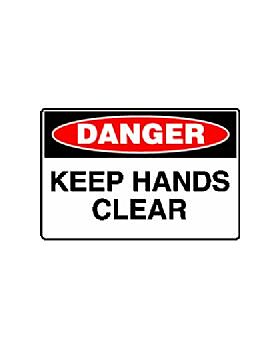 KEEP HANDS CLEAR SIGN 190DMC