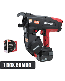 MAX Tools 14.4V Li-ion Cordless TwinTier Brushless Rebar Wire Tying Machine & Wire Combo Kit-FWT-RB441T