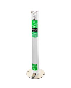 Impacta Shield Aluminium Hands Free Sanitising Station Bollard-White