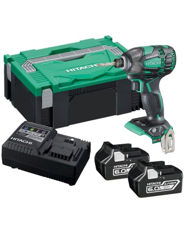 Hitachi WH18DBDL2 18v Cordless Impact Driver Kit 6ah